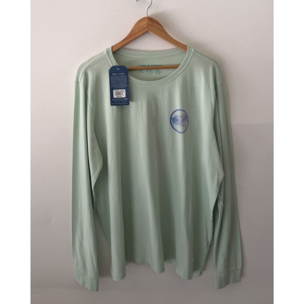 Life Is Good T-Shirt Women's XXL Green Crusher Lite Long Sleeve Tee Shirt Top